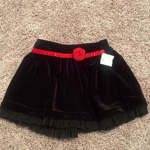 Christmas skirt black velvet skirt size 12 months hartstrings